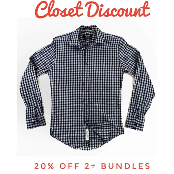 Nordstrom 14.5 32-33 Checkered Trim Fit (A) - Picture 2 of 9